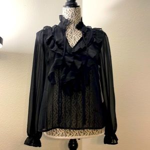 Black sheer blouse